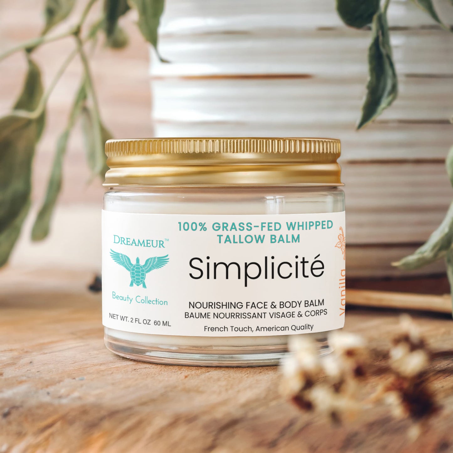 Whipped Grass-Fed Tallow Balm with Vanilla Bean
