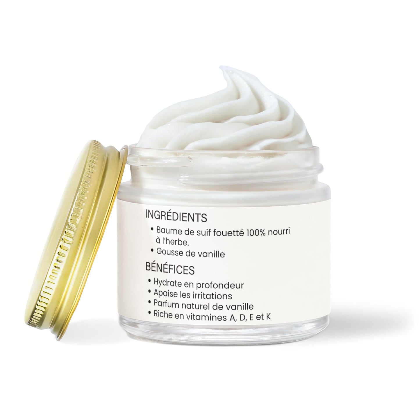 Whipped Grass-Fed Tallow Balm with Vanilla Bean