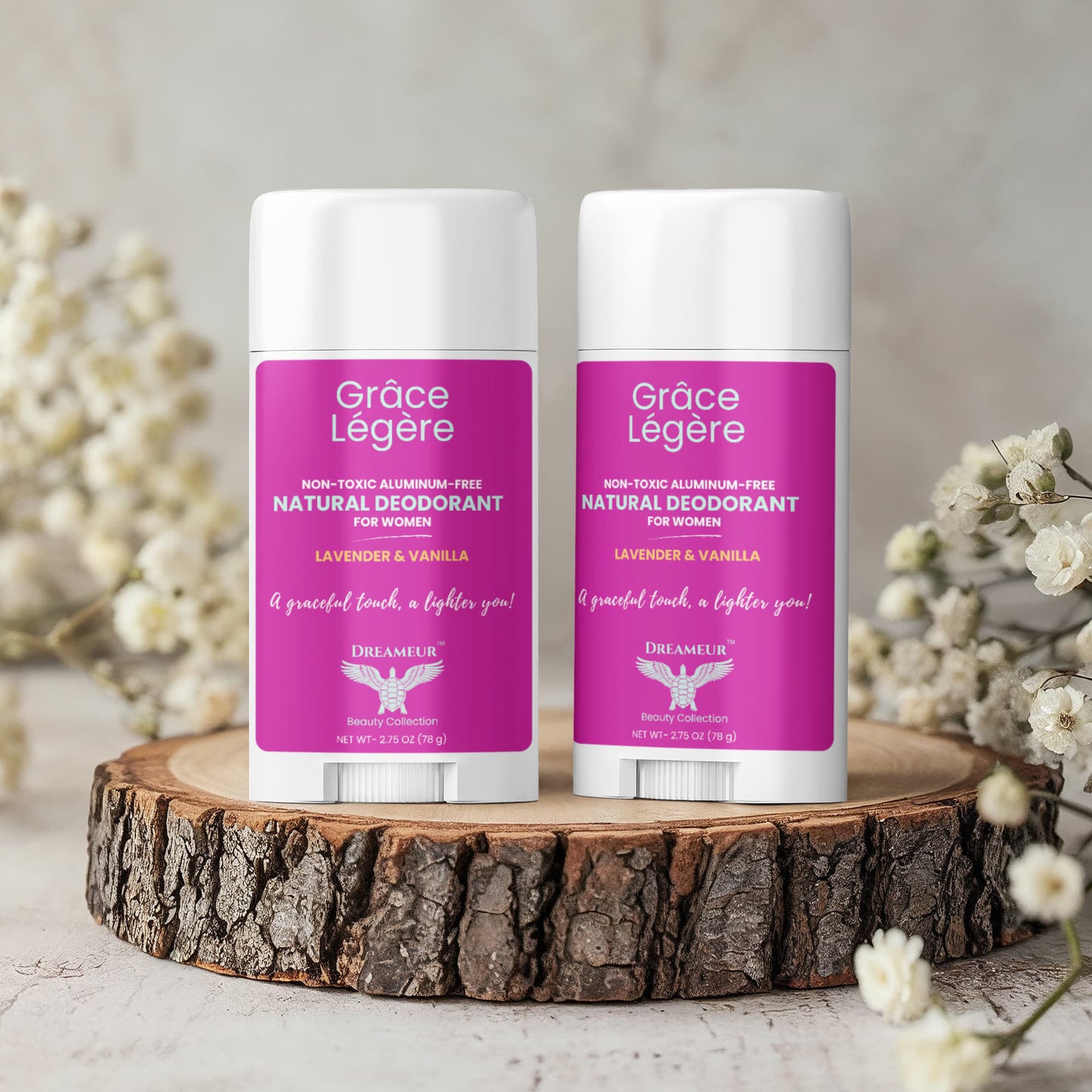 2 Pack Natural Deodorant for Women - Grâce Légère