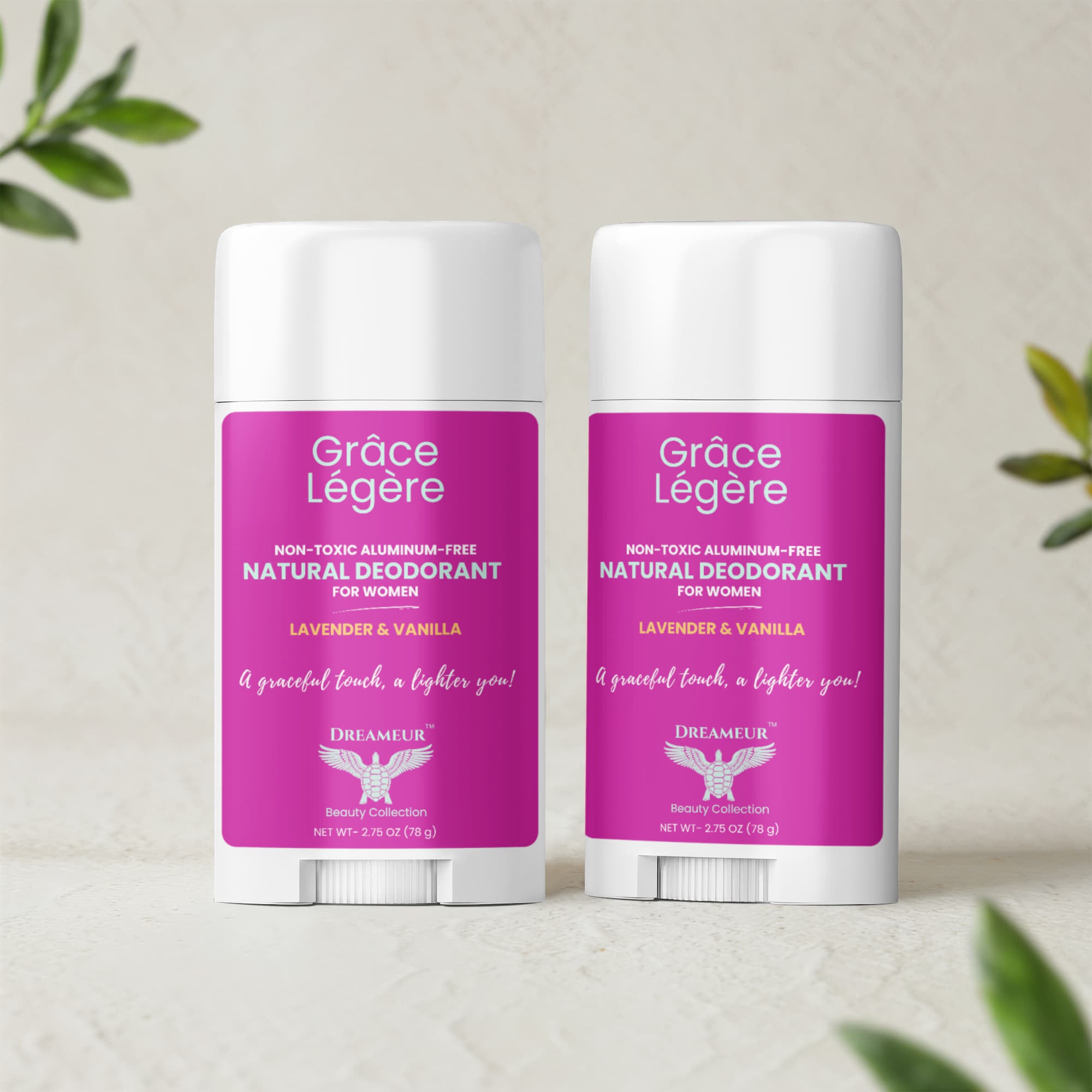 2 Pack Natural Deodorant for Women - Grâce Légère
